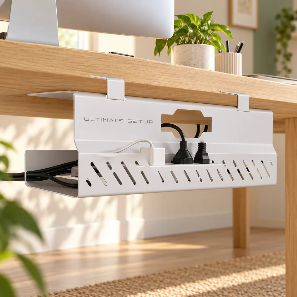 Mise en situation : Ultimate Setup — panier blanc sans perçage.